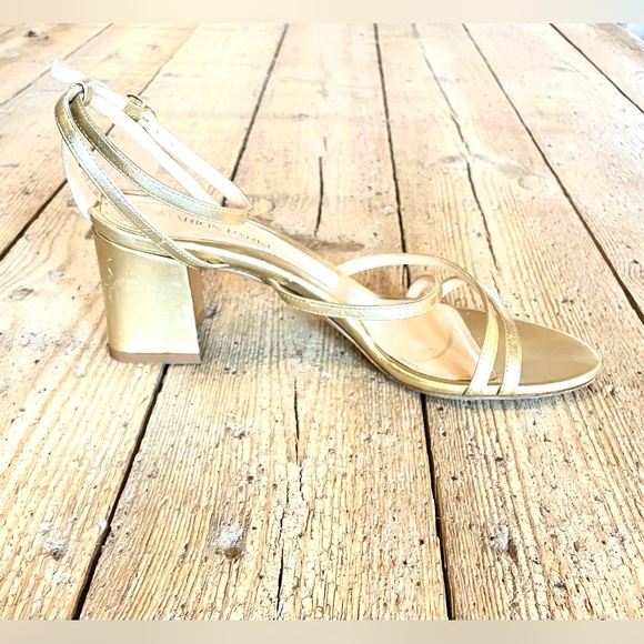 Marion Parke Bianca Gold Strappy Leather Block Heel Sandal EU 38.5 US 8-8.5 - Picture 8 of 14